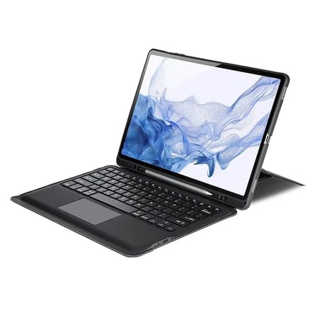 DUX DUCIS Galaxy Tab S8+ / S7+ / S7 FE İçin Ayrılabilir Bluetooth Klavye Touchpad PU Deri Kılıf-(5775)