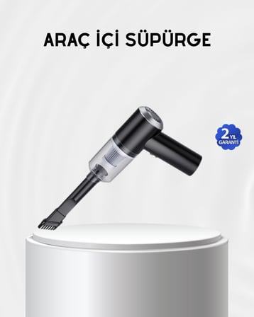 Kablosuz El Süpürgesi – Araç İçi Temizlik İçin 5500PA Güçlü Emiş USB Şarjlı