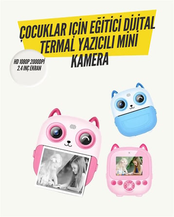 2.4” Ekranlı Mini Kamera – 1080p Kayıt + Mürekkepsiz Yazdırma