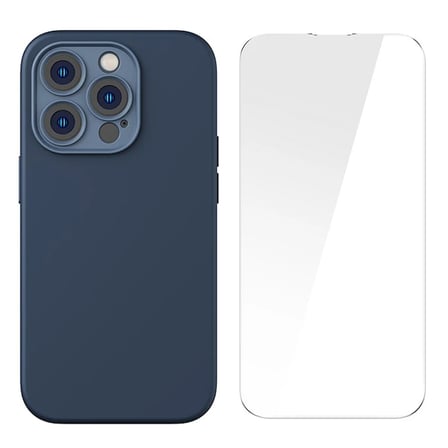Baseus Liquid Silica Gel iPhone 14 Pro 6.1 Magsafe Silikon Kılıf + Tempered Ekran Koruyucu Set-(5775)