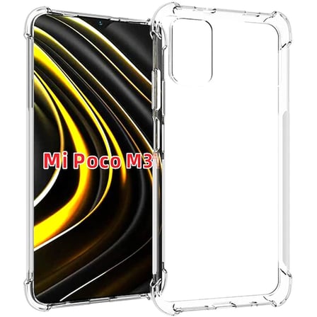 Xiaomi POCO M3 Kamera Korumalı Shockproof Darbe Emici Silikon Kılıf-(5775)