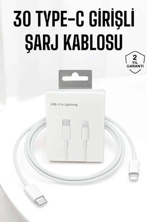 Iphone Uyumlu İOS Uyumlu Lightning Hızlı Şarj Tye C Lightning Şarj Kablosu
