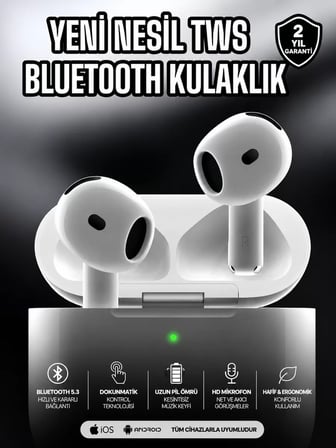 Kablosuz Bluetooth Kulaklık TWS ANC Özelliği Yüksek Ses Kaliteli