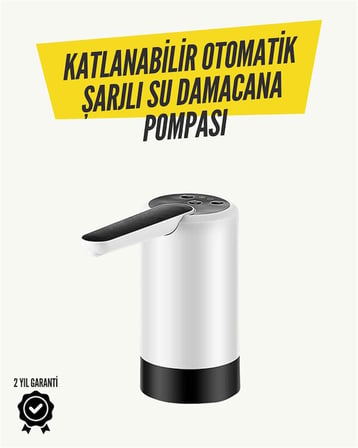 Katlanabilir Şarjlı Damacana Su Pompası Pratik Kullanım