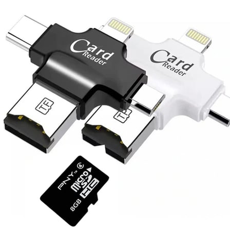 Card Reader 4in1 Type-C- İphone Lightning-Micro Usb Hafıza Kart Okuyucu-(5775)