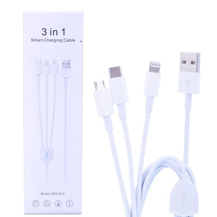 Ally Ma039-A Usb-Type-C Micro Usb & Lightning 3in1 Usb Kablo-(5775)