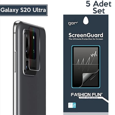 GOR Samsung Galaxy S20 Ultra  Kamera Lens Koruyucu 5 Adet-(5775)