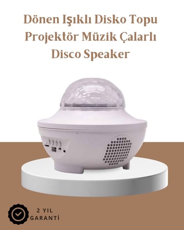 Müzik Ritimli Işık Değişimi & Dönen Dalga Efekti – Galaxy Projektör