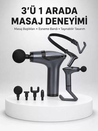 Titreşimli Şarjlı Masaj Aleti 3in1 Fonksiyonel Çok Amaçlı Model Yeni Nesil