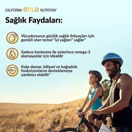 California Gold Nutrition, Omega-3 Premium Balık Yağı, Balık Jelatinli 100 Yumuşak Kapsül (Her Biri 1.100 mg)