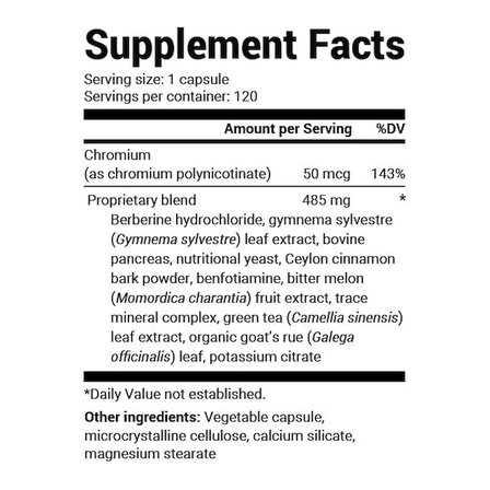Blood Sugar Support Advanced Formula with Chromium & Potassium 120 Vegetable Capsules