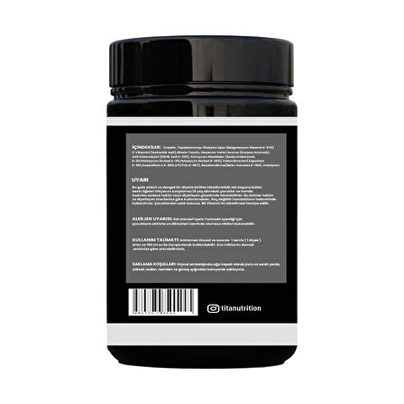 Titan Premium Creatine 300 Gr Monohyrate Mikronized-Karpuz-Aromalı
