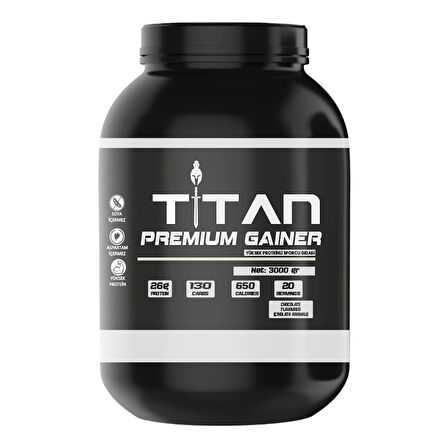 Titan Premium Gainer 3000Gr-Çikolata-Aroma