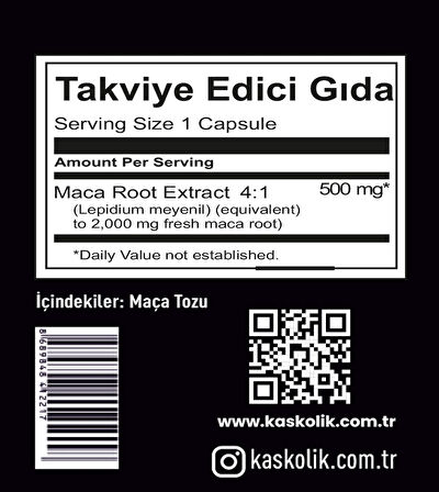 Zeus Nutrition Maaaca 500mg (Sexual Health) 60 Capsules