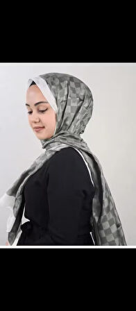 Hint ipeği Monogram Şal Yağ yeşili