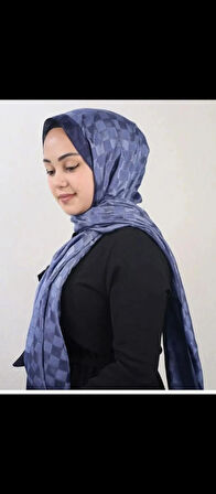 Hint ipeği Monogram Şal indigo