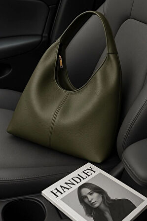 Premium Kadın Salaş Deri Dokulu Büyük Boy Omuz Çanta