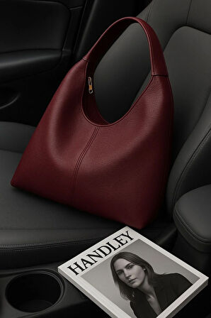 Premium Kadın Salaş Deri Dokulu Büyük Boy Omuz Çanta