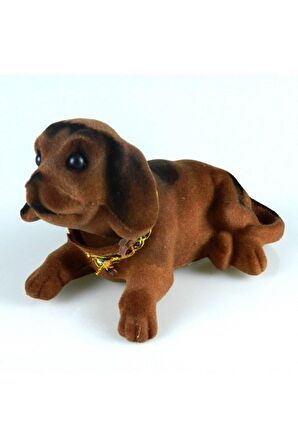 Kafa Sallayan Köpek Biblo Oto Torpido Süsü Koyu Kahverengi 