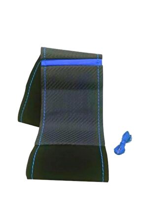 Opel Astra H Alkantra-karbon Mavi Yüzüklü Direksiyon Kılıf