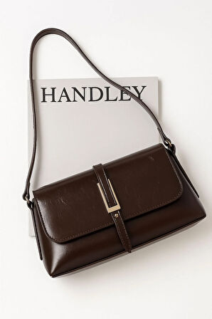 Lüks Toka Detaylı Parlak Deri Omuz & El Çantası