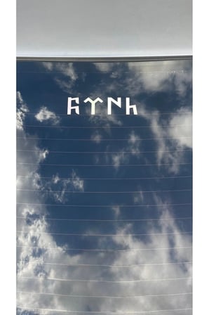 Göktürkçe Türk yazısı Holoğram 5x18 cm oto sticker hassas kesim