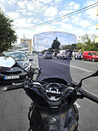 MOTOCAM Honda PCX Siperlik Ön Cam 2018-2020 Model 83cm Füme Renkli UZUN CAM