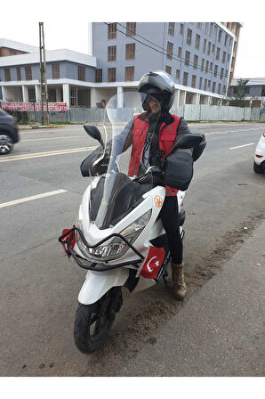 Honda Pcx Siperlik Ön Cam 2014 2017 Model 83cm Şeffaf Renkli 4mm UZUN CAM
