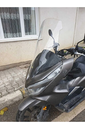 Honda Pcx Ön cam 2018 2020 Model Yılı 65cm Şeffaf Renk Orta Boylu Cam