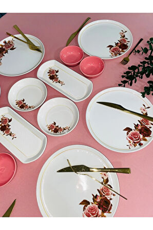 Gülpembe Model 6 Kişilik 14 Parça Kahvaltı Takımı