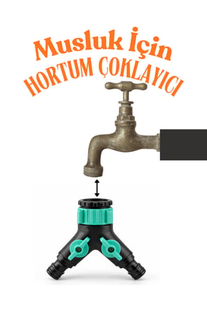 3/4" Dişi Dişli Musluk Adaptörü Vanalı Çift Yönlü Hortum Çoğaltıcı 1/2" Hortum Uyumlu Sulama Aparatı