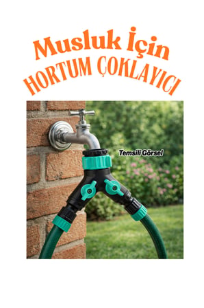 3/4" Dişi Dişli Musluk Adaptörü Vanalı Çift Yönlü Hortum Çoğaltıcı 1/2" Hortum Uyumlu Sulama Aparatı