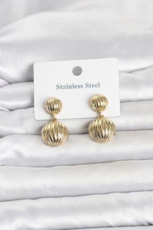316L Çelik Gold Renk Vintage Model Kadın Küpe 5886