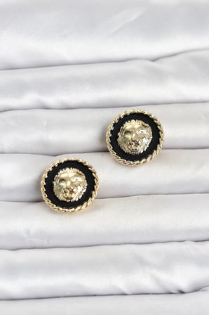 Aslan Model Gold Renk Düğme veya Manşet Broşu 5886