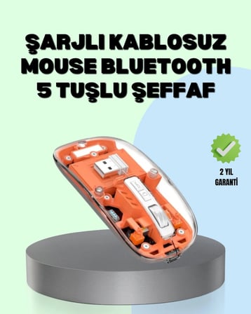 Şarjlı Ergonomik Fare – 1600 DPI Sessiz Tıklama Özellikli