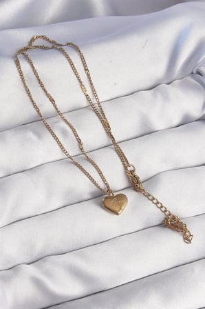 316L Çelik Gold Renk Kalp Model Love Kolye 5886
