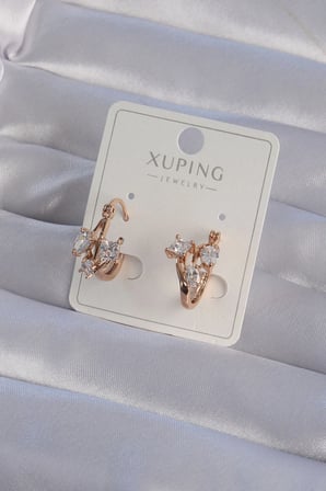 XUPİNG Rose Renk Zirkon Taşlı Halka Küpe 5886