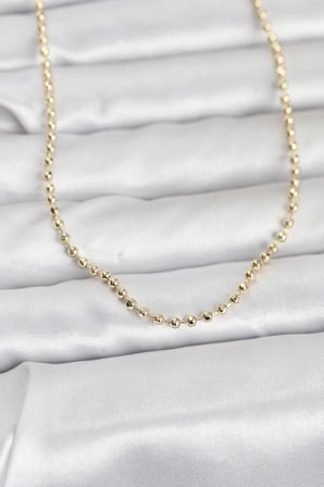 CM 14K Gold Renk Top Zincirli Model 60 cm Kadın Kolye 5886