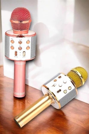 Kablosuz Bluetooth Karaoke Mikrofon USB ve AUX Girişli Yüksek Ses Kalitesi
