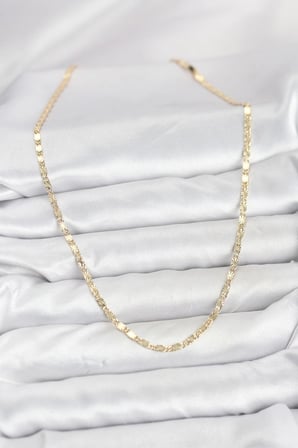 CM 14K Gold Renk Lazerli Zincir Model Kadın Kolye 5886