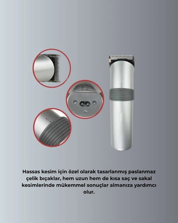 Profesyonel Saç ve Sakal Tıraş Makinesi – Tam Aksesuar Setli