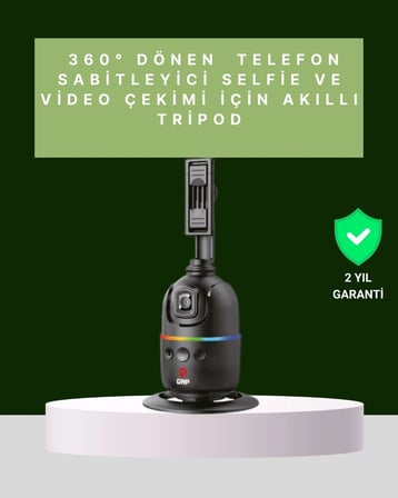 Yüz Takipli 360° Akıllı Gimbal Telefon ve Aksiyon Kamera Uyumlu