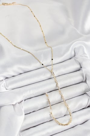 Pirinç Zirkon Taşlı Model Gold Renk Y Kolye 5886
