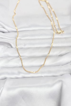 CM 14K Gold Renk Lazer Puntalı Model 60 cm Kadın Kolye 5886