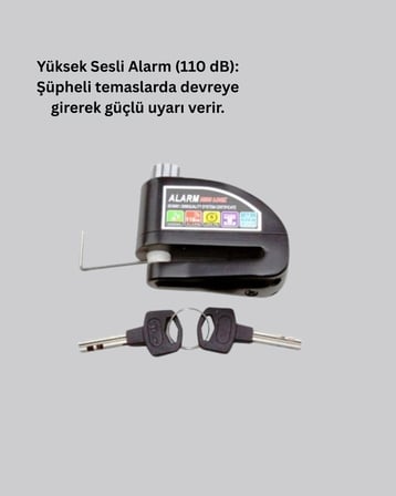 Titreşim Sensörlü Alarm Disk Kilidi Motosiklet Scooter Bisiklet