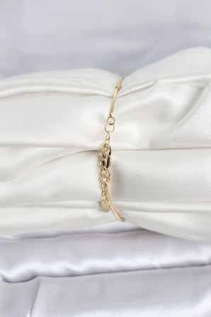 CM 14K Gold Renk Barlı Yılan Zincir Model Kadın Bileklik 5886