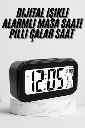 Dijital Masa Saati Termometre Takvim Led Ekran Pilli Ev Ofis Masası