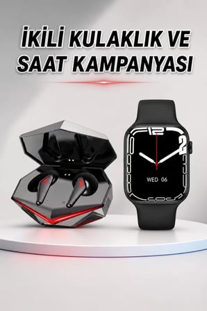 İkili Set Dev Kampanya Ucuz Kulaklık Ucuz Akıllı Saat Gürültü Önleyici Uzun Pil Ömrü