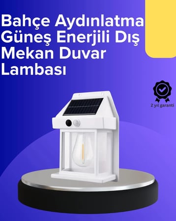 Güneş Enerjili Hareket Sensörlü Duvar Lambası