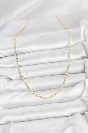 CM 14K Gold Renk Lazer İnce Zincirli Kadın Kolye 5886